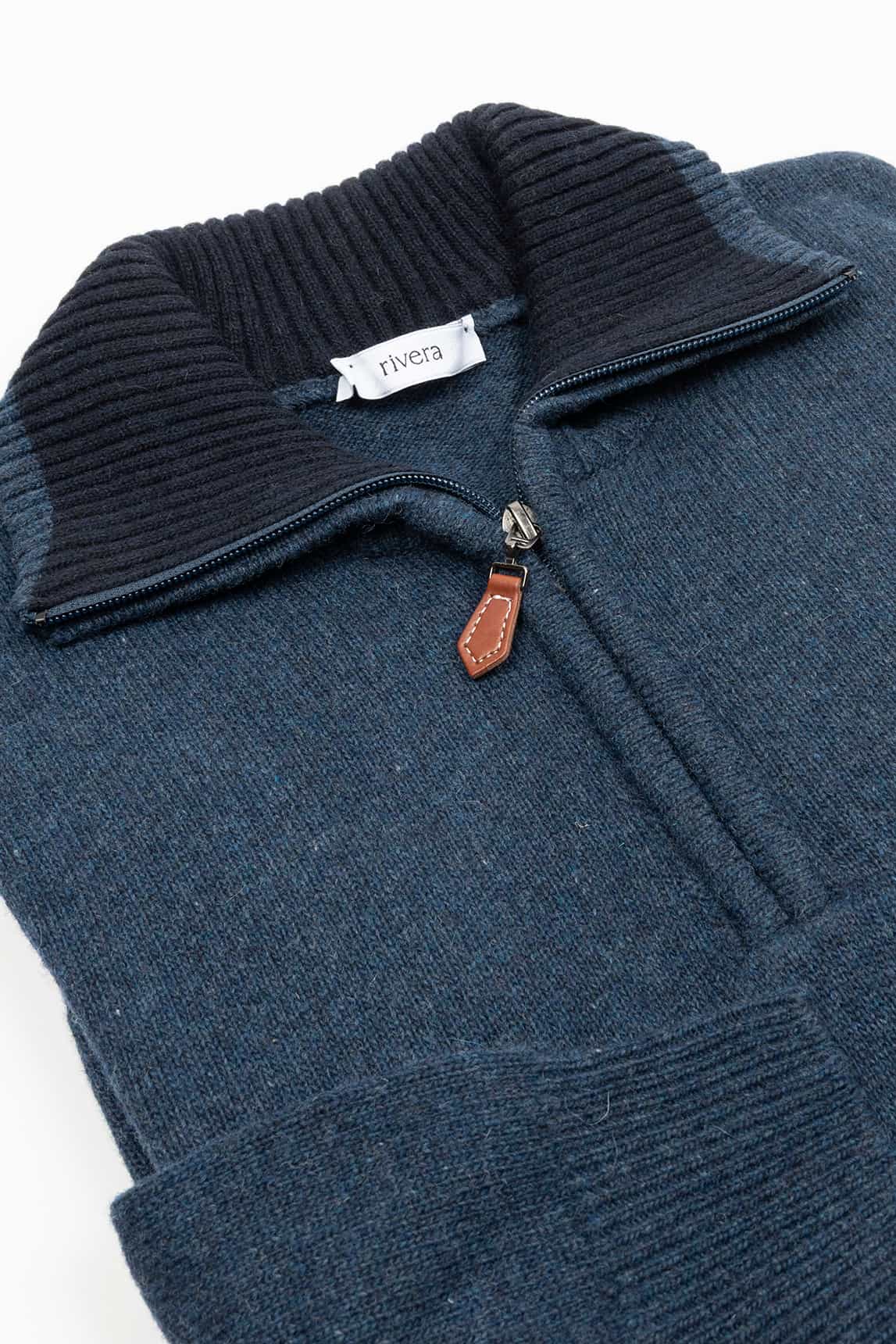 Rivera-Spanien Jersey Rivera Half Zip Petrolblau