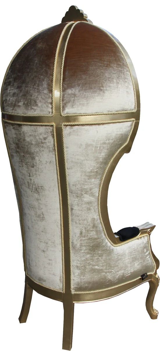 Pompöös by Luxus Ballon Baroque Armchair Isabelle Black / Gold with Glittering Crown - Pompöös Baroque Armchair designed by Harald Glööckler