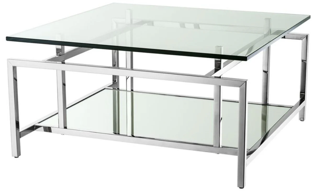 Living room table silver 70 x 70 x H. 35 cm - luxury coffee table