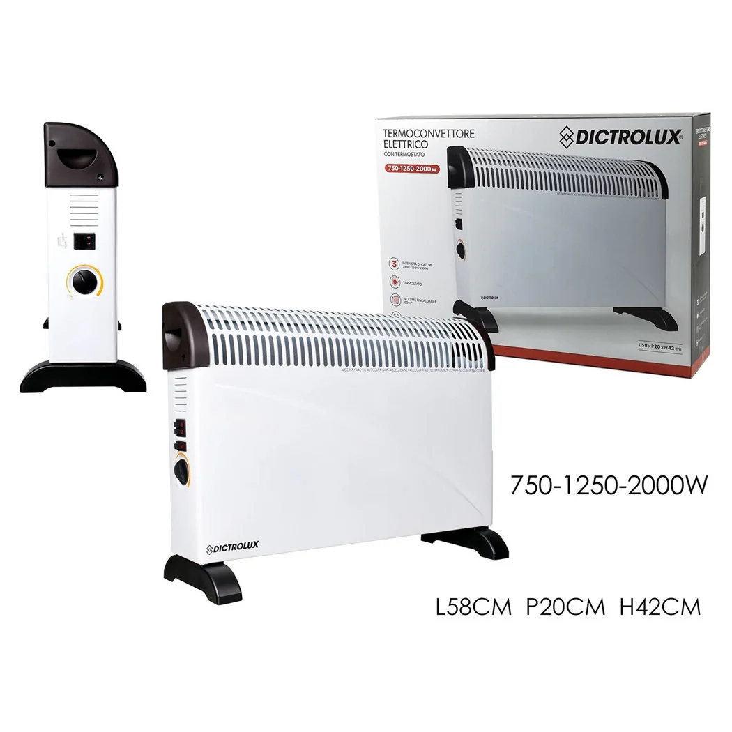 Thermostat Electric Convector 3 Wärmespiegel 750-1250-2000W