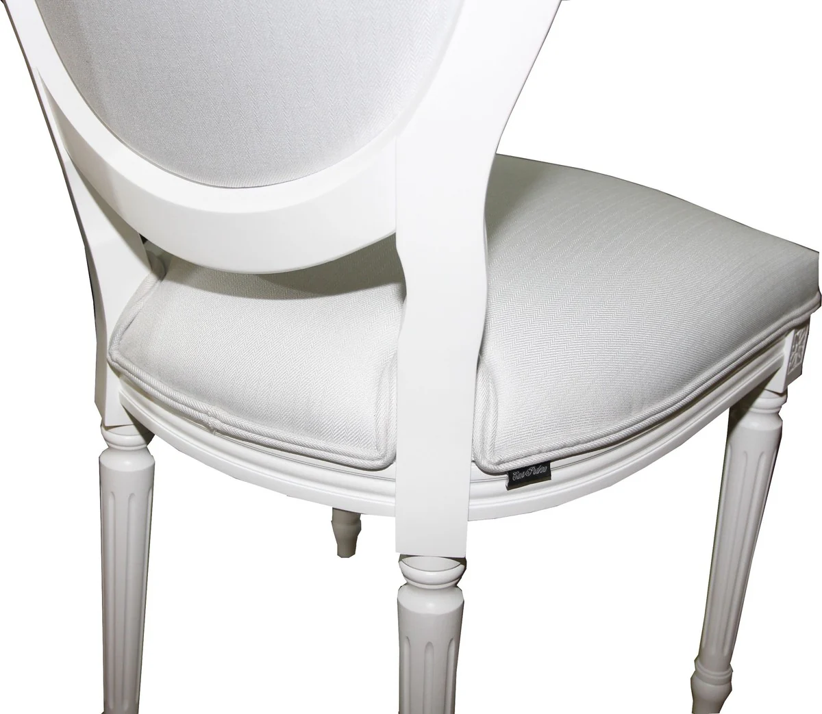 Luxury Baroque Dining Room Chair White / White - Luxury Quality