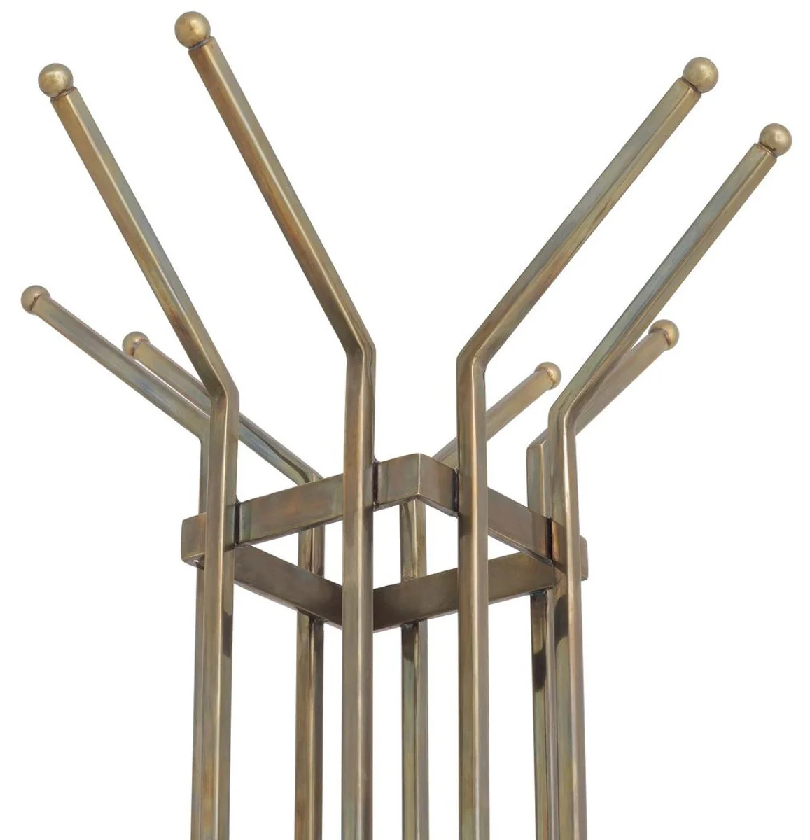 Luxury coat rack vintage brass / black 38.5 x 38.5 H. 165.5 cm - stainless steel clothes rack with marble base - cloakroom furniture - luxury furniture - luxury furnishings