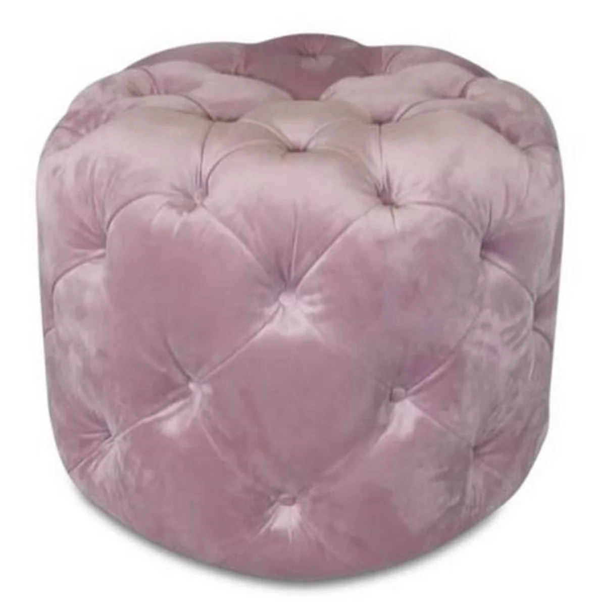 Luxury Chesterfield velvet stool pink Ø 53 x H. 41 cm - Round stool - Chesterfield furniture