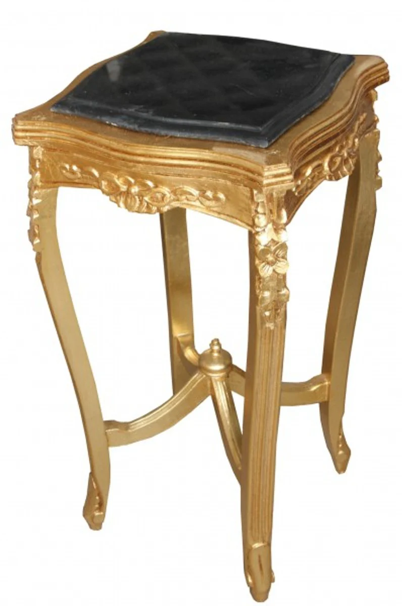 Baroque side table with marble top square gold Mod W18 70 x 37 cm - antique style
