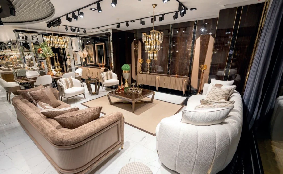 Luxury Sofa Brown / Gold - Living Room Sofa - Hotel Sofa - Living Room Furniture - Hotel Furniture - Luxury Furniture