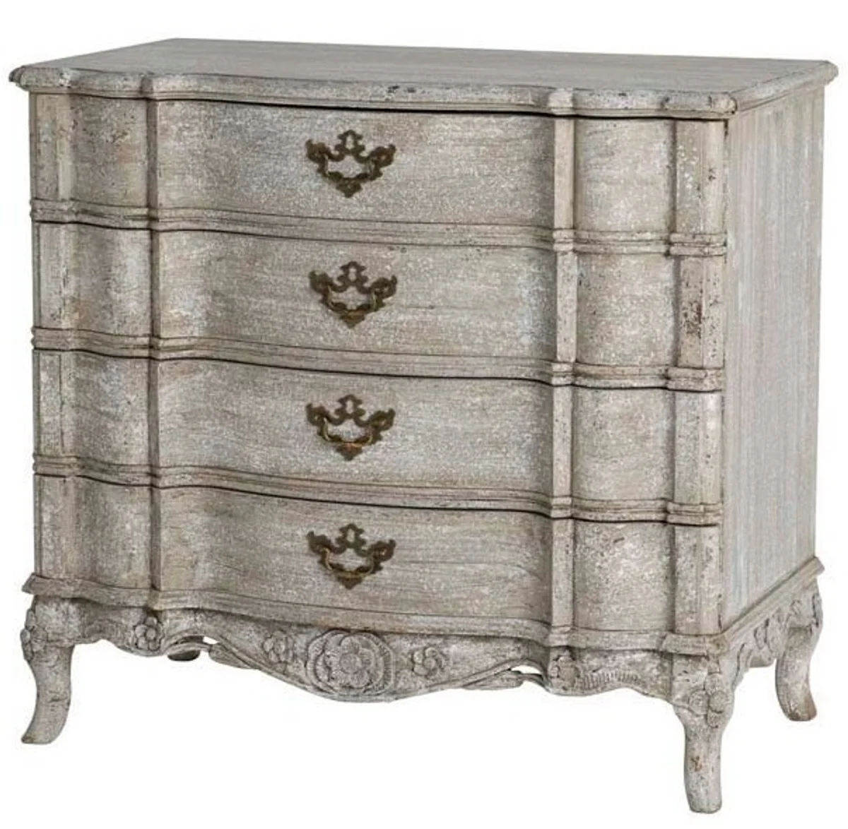 Luxury baroque style chest of drawers in French/Grey with 4 drawers height - high quality