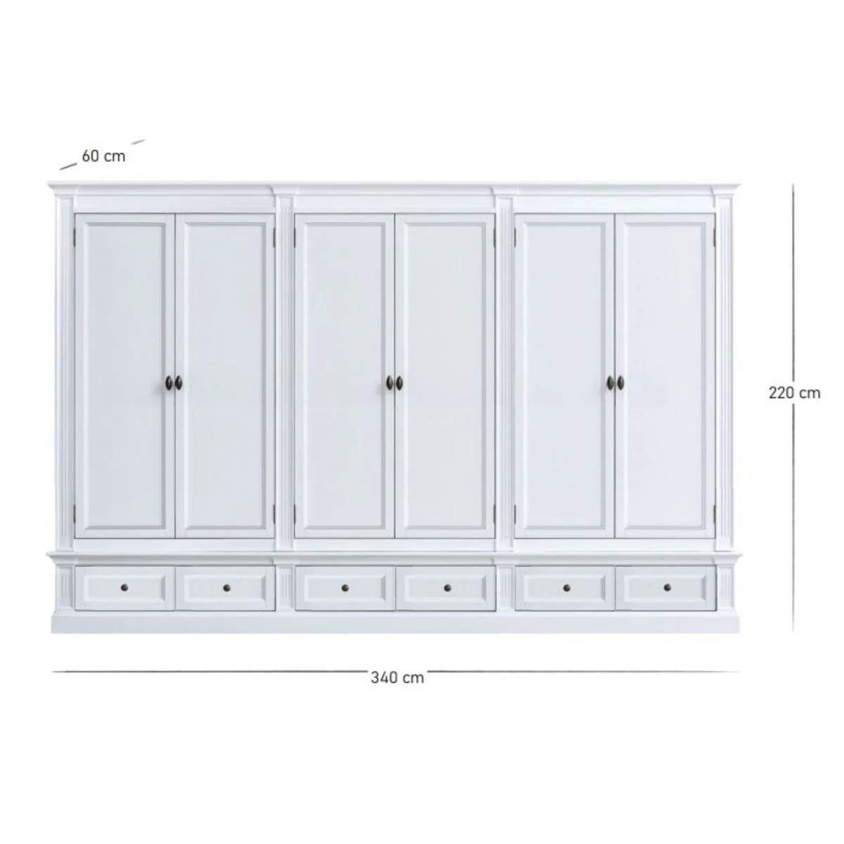 Country house style bedroom cupboard white 340 cm - country house style bedroom furniture