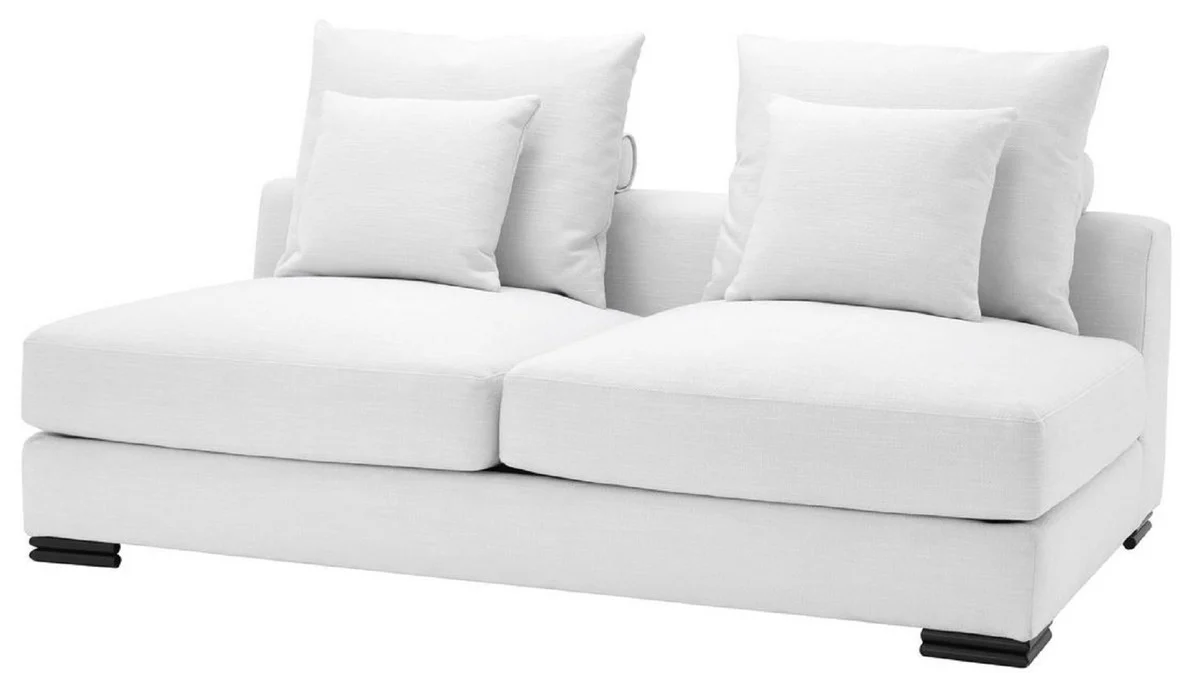 Luxury sofa white / black 182 x 108 x H. 90 cm - Expandable living room sofa with cushions - Luxury furniture