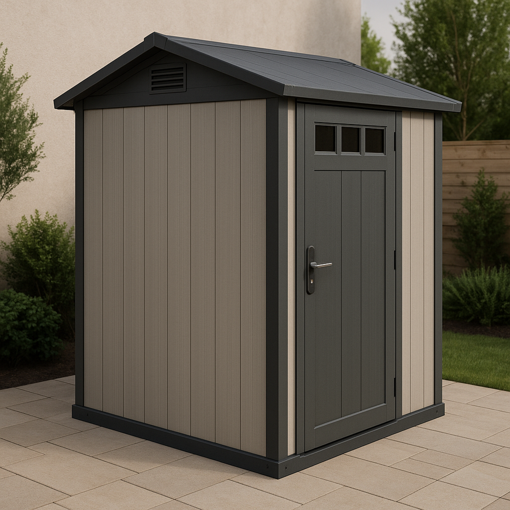 Gartenhaus aus Kunstharz, 190 x 143 x 210 cm, grau, StcYYNL389aQ