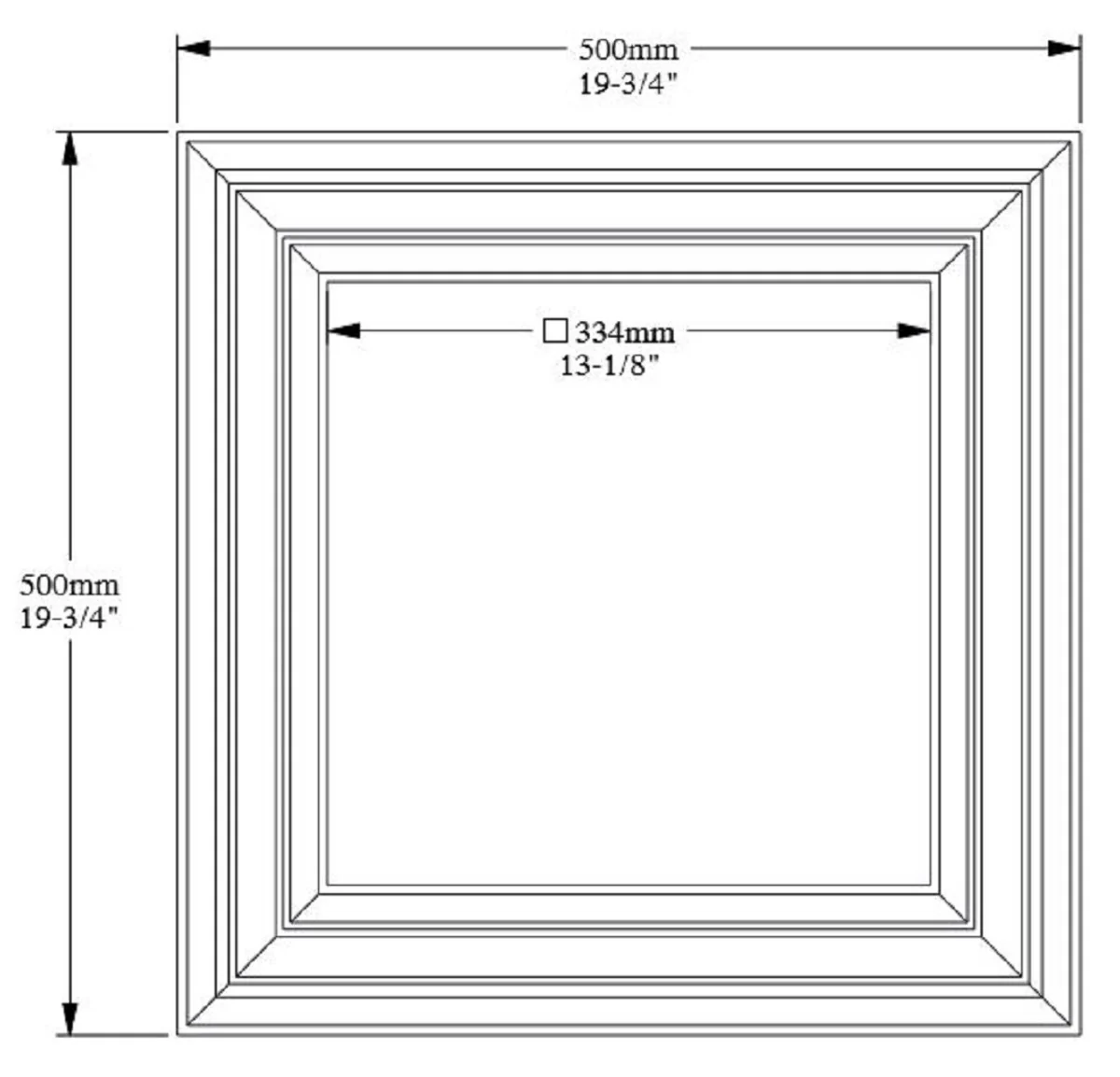 Wall panel / ceiling panel white 50 x 3.2 x H. 50 cm - Baroque & Art Nouveau decorative accessories