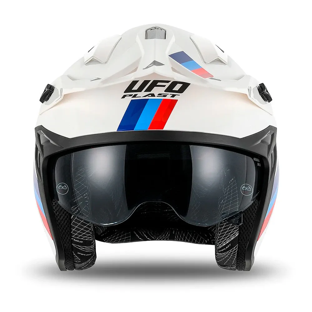 SHERATAN CROSS UFO JET HELMET WHITE / BLUE / RED
