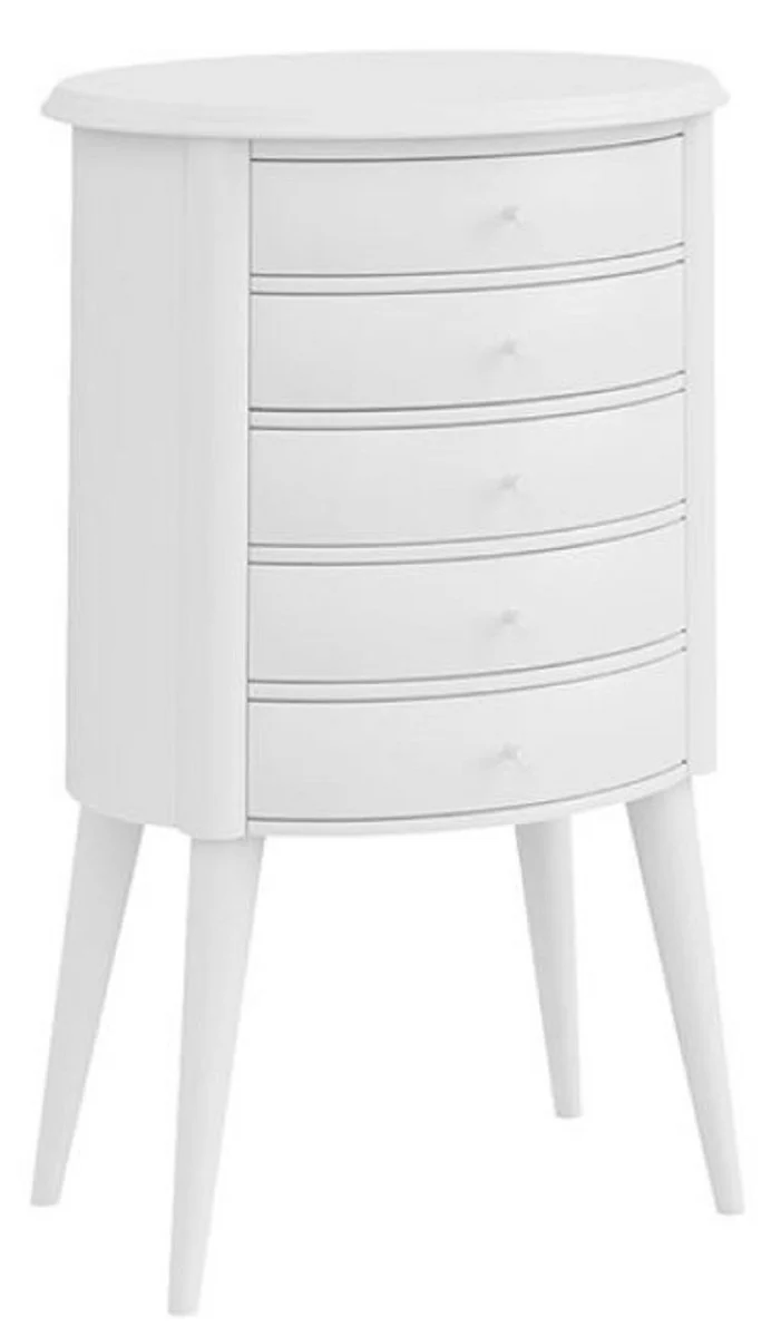 Luxury Art Deco nightstand white 47 x 38 x H. 73 cm - Bedside table with 5 drawers - Bedroom furniture - Children
