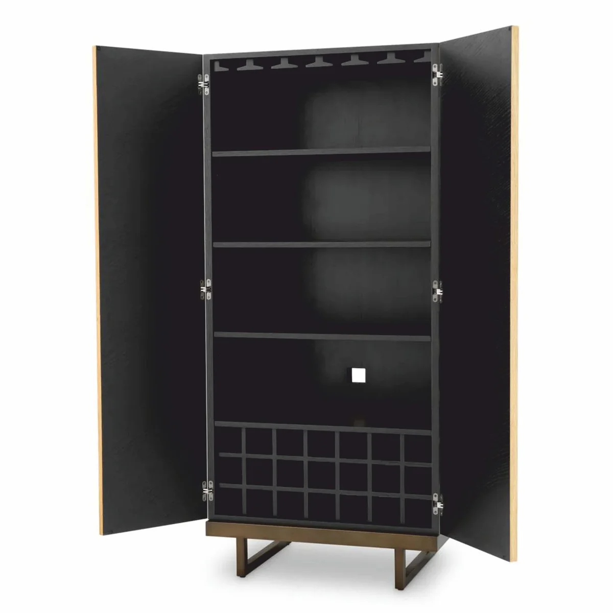 Luxury bar cabinet natural color / dark brown / bronze H. 175 cm - bar furniture
