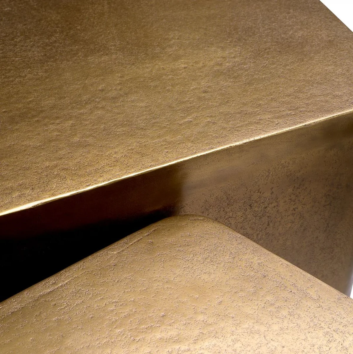 Luxus Aluminum Couchtisch 3er Set Vintage Brass