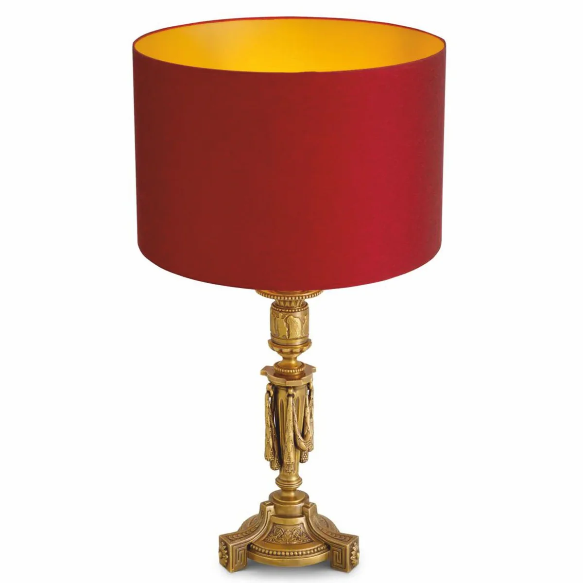 Luxury Baroque table lamp antique gold / red H. 83.5 cm - Baroque desk lamp