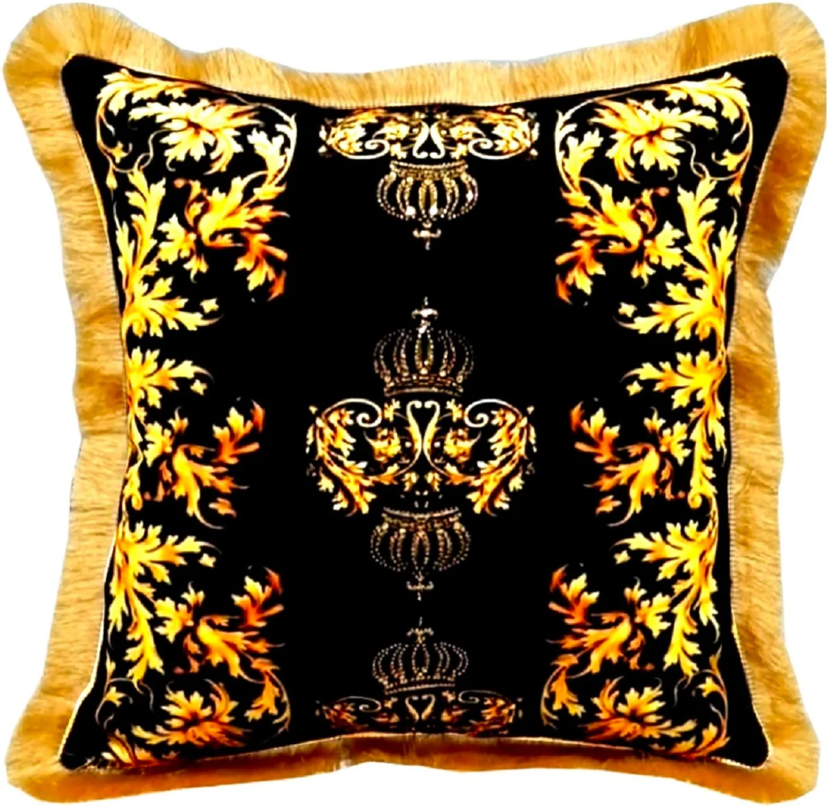 Harald Glööckler luxury decorative cushion Pompöös by black / gold 50 x 50 cm - Glööckler cushion with glittering stones