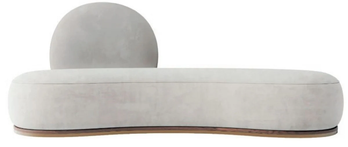 Luxury velvet sofa gray / brown / brass 230 x 100 x H. 86 cm - Curved living room sofa - Hotel sofa - Living room furniture - Hotel furniture - Luxury furniture