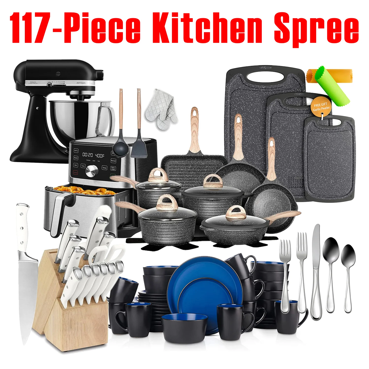 Zeitlich begrenzte Aktion, 117-teiliges Kitchen Spree-Angebot, das alle Bedürfnisse der Küche erfüllt