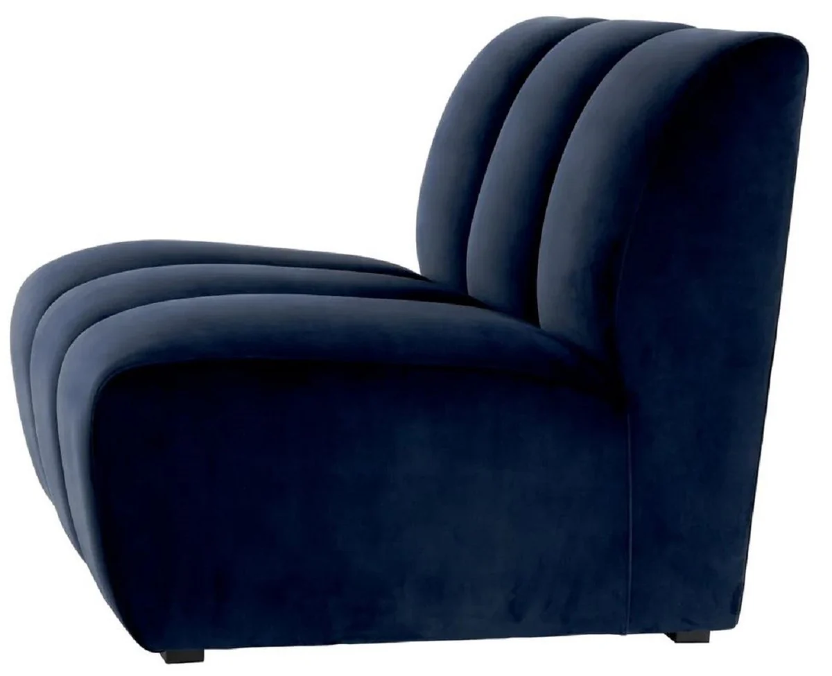 Luxury velvet sofa element midnight blue / black 108.5 x 94.5 x H. 83 cm - Expandable living room sofa - Living room furniture - Luxury furniture