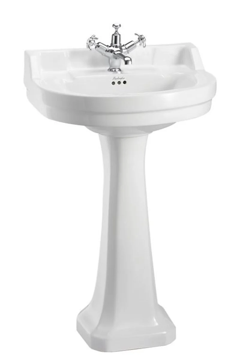 Porcelain washbasin with base 56 x 47 x H. 96 cm - Art Nouveau design