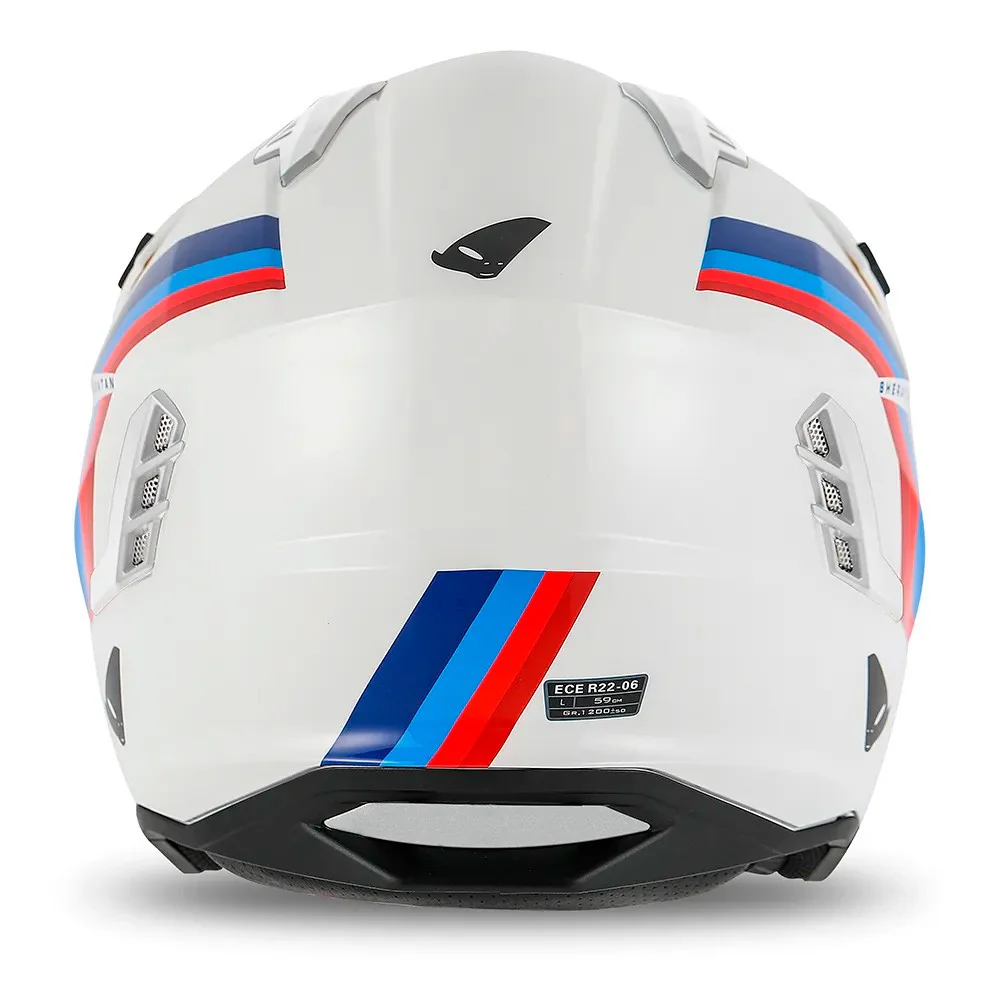 SHERATAN CROSS UFO JET HELMET WHITE / BLUE / RED