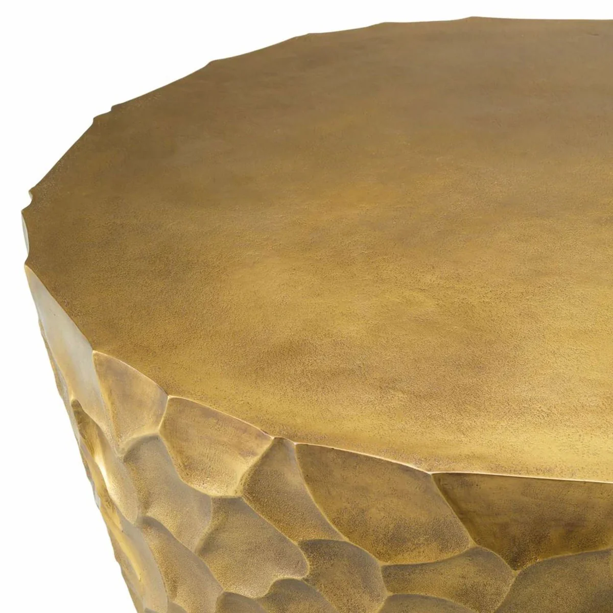 Luxury aluminum coffee table vintage brass Ø 101 cm - living room furniture