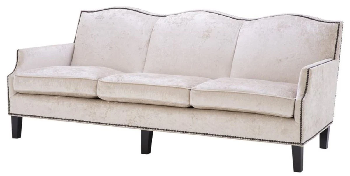 Luxury living room sofa cream / black 220 x 98 x H. 90 cm - Limited Edition