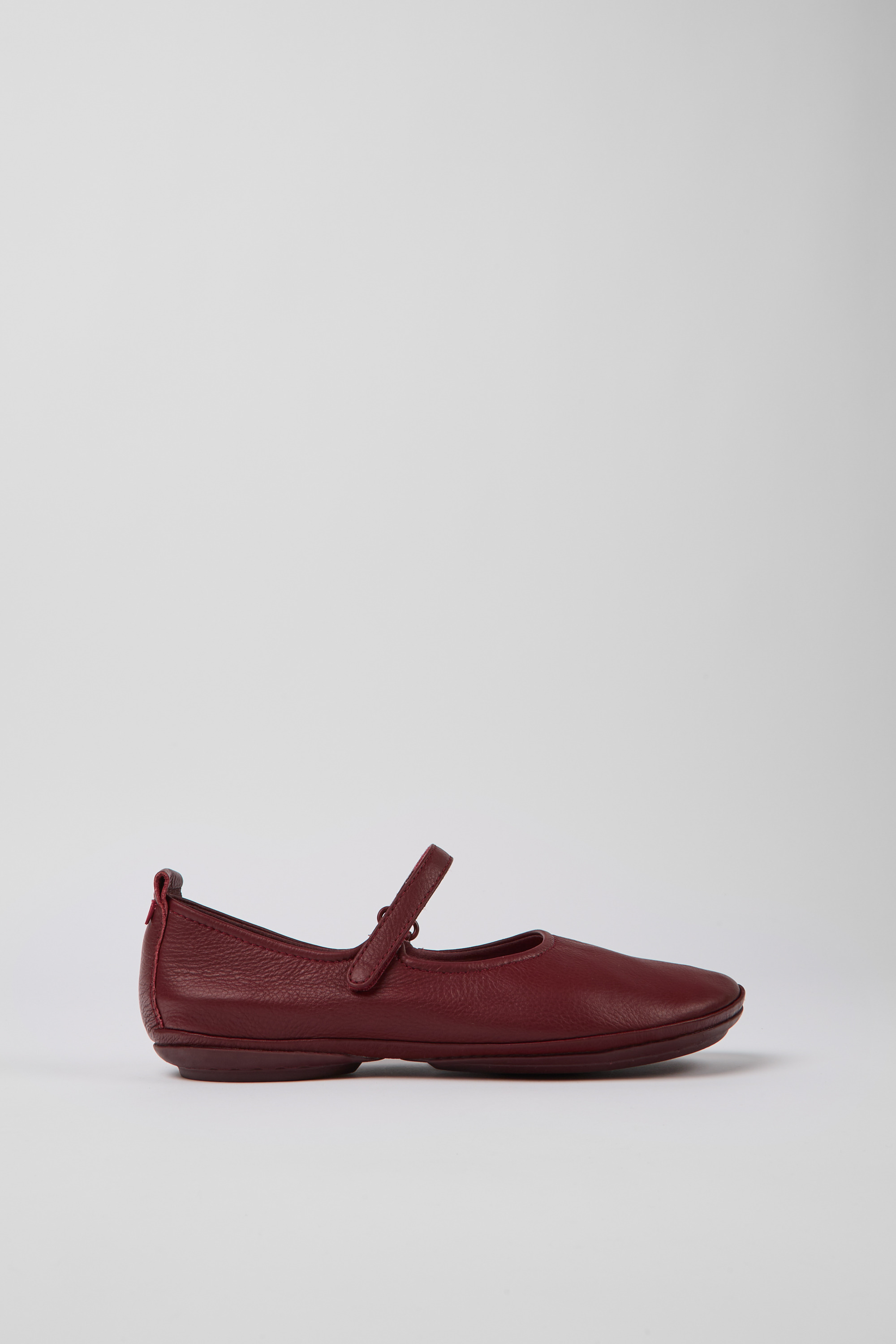 Rechts - Burgundy Leder Ballerina Wohnungen für Frauen