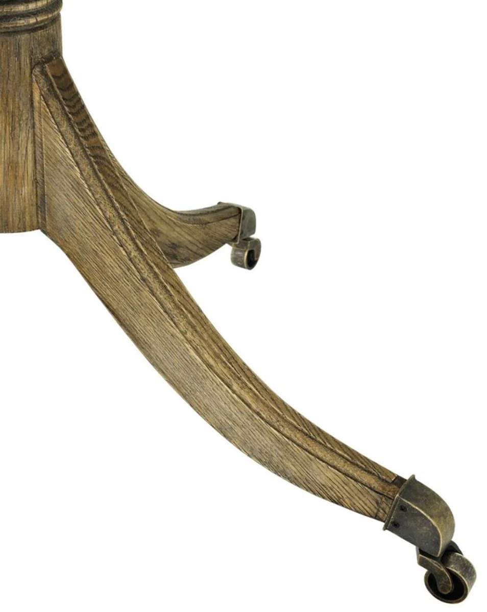 Luxury living room side table natural colors / brass Ø 80 x H. 74 cm - living room furniture