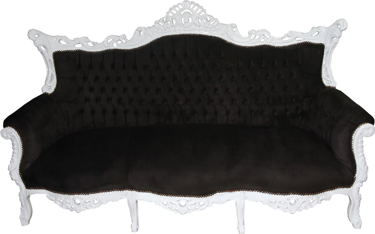 Baroque 3-Seater Sofa Master Black / White - Living Room Furniture Couch Lounge - Limited Edition