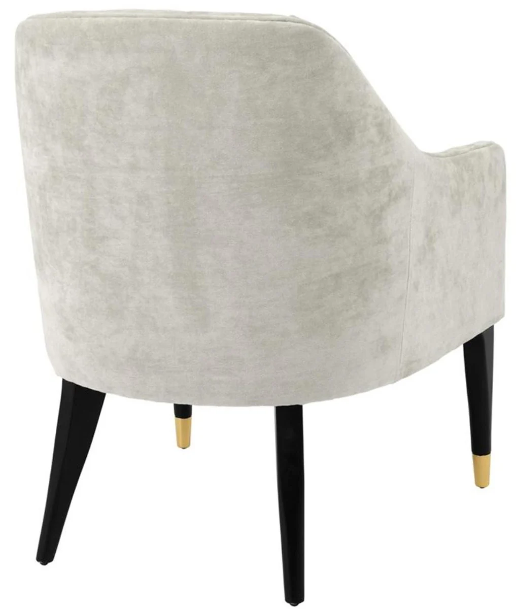 Luxury armchair sand / black / gold 65 x 80 x H. 88 cm - Chesterfield Furniture