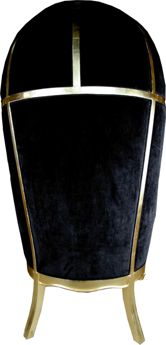 Pompöös by Luxury Balloon Baroque Armchair Black / Gold with Glittering Crown - Pompööser Baroque Armchair designed by Harald Glööckler