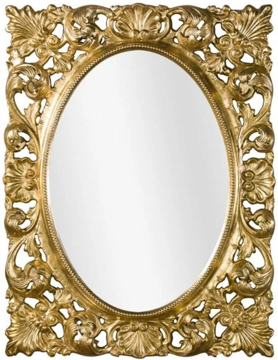Luxury baroque wall mirror gold 73 x 6 x H. 95 cm - living room mirror - cloakroom mirror - baroque mirror