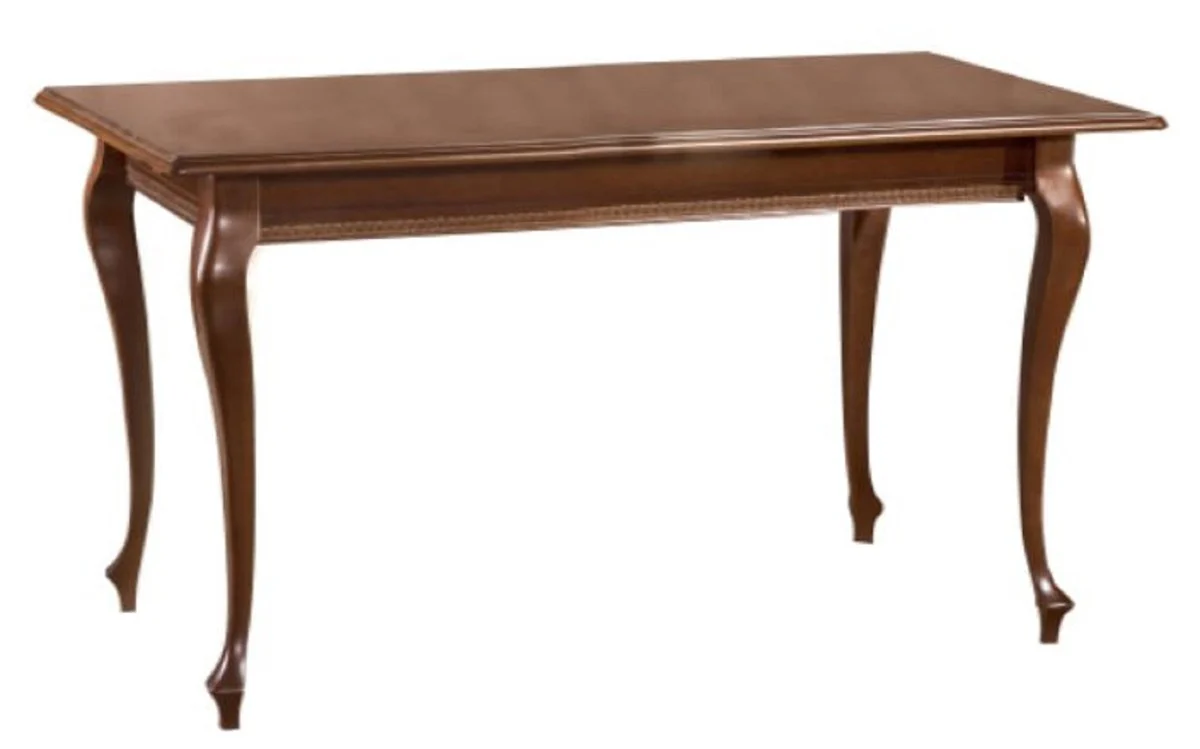 Luxury Art Nouveau dining table brown 130 x 80 x H. 75.6 cm - solid wood kitchen table - Baroque & Art Nouveau furniture dining room furniture