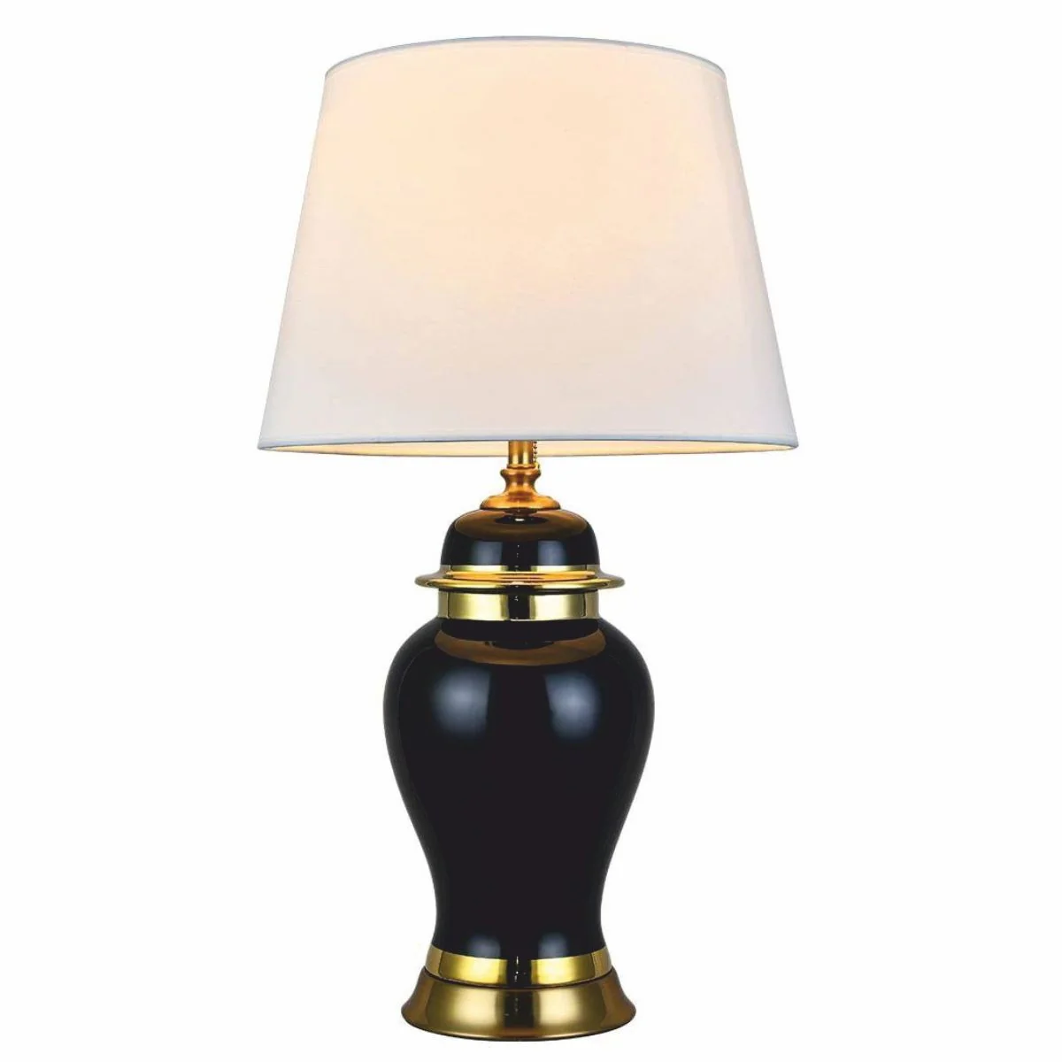 Luxury ceramic table lamp black / gold / white Ø 40 x H. 72 cm