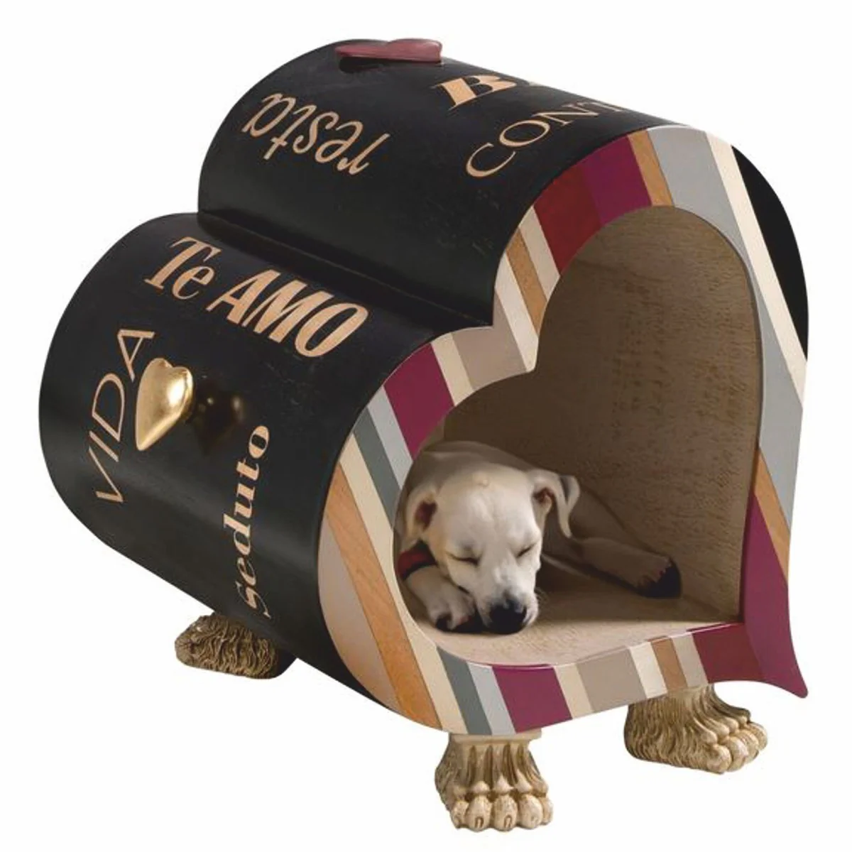 Luxury designer dog house in heart shape 45 x H. 50 cm - dog furniture