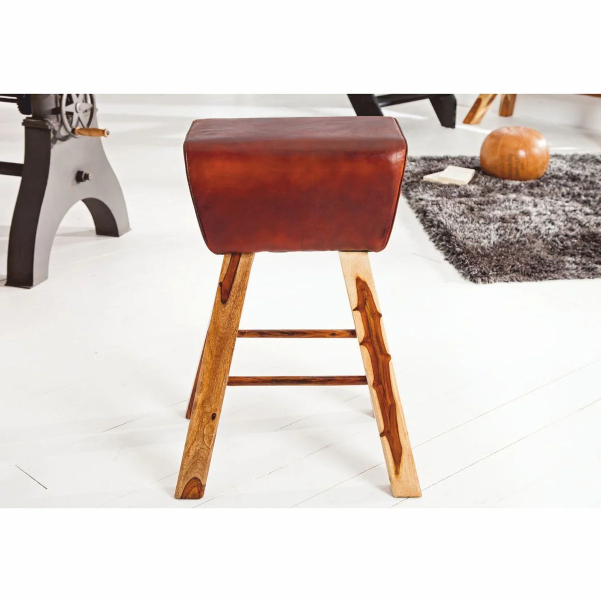 Designer genuine leather bar chair brown - bar stool - furniture restaurant hotel