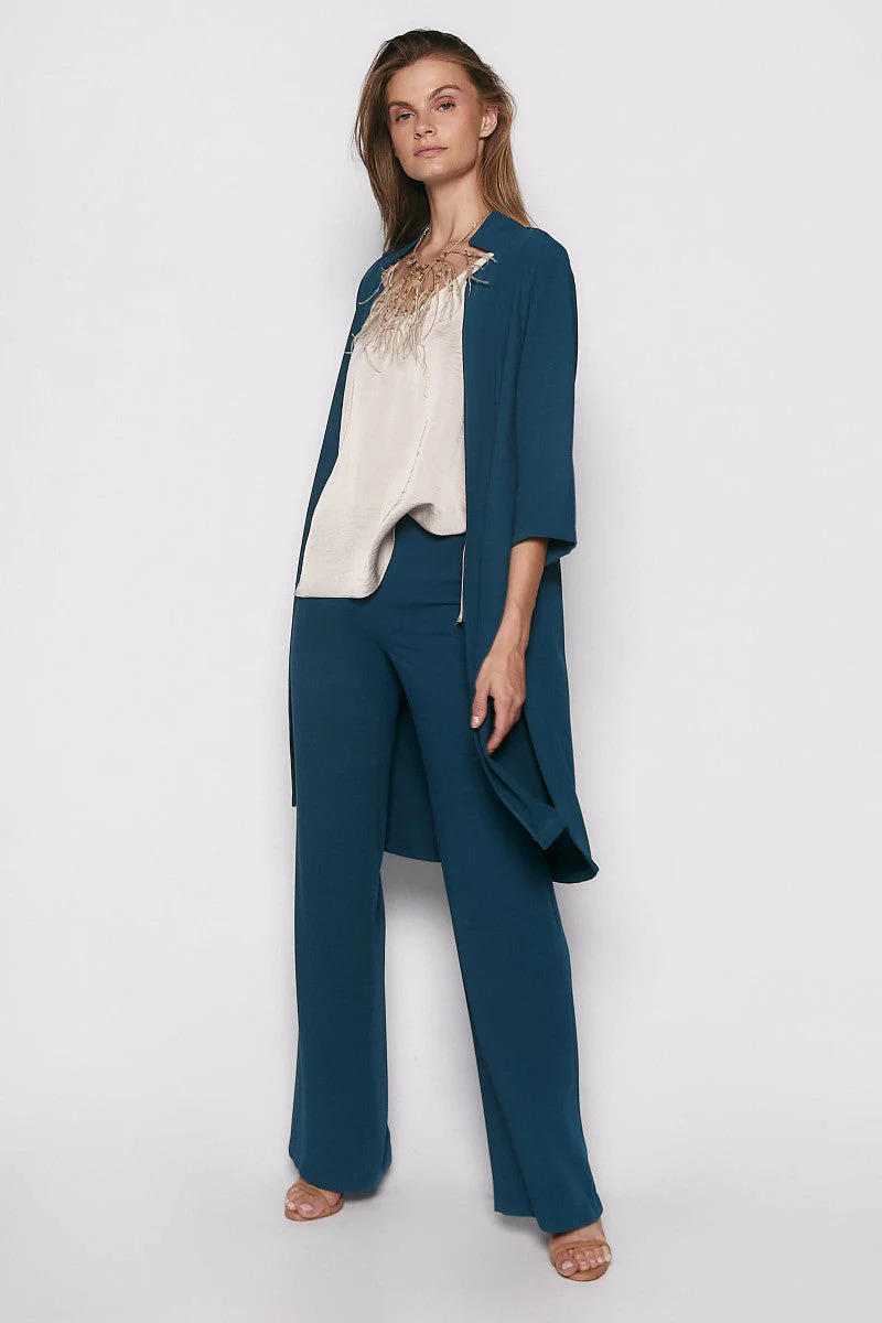 Rivera-Spain Dunkeltürkisfarbene Palazzo-Hose