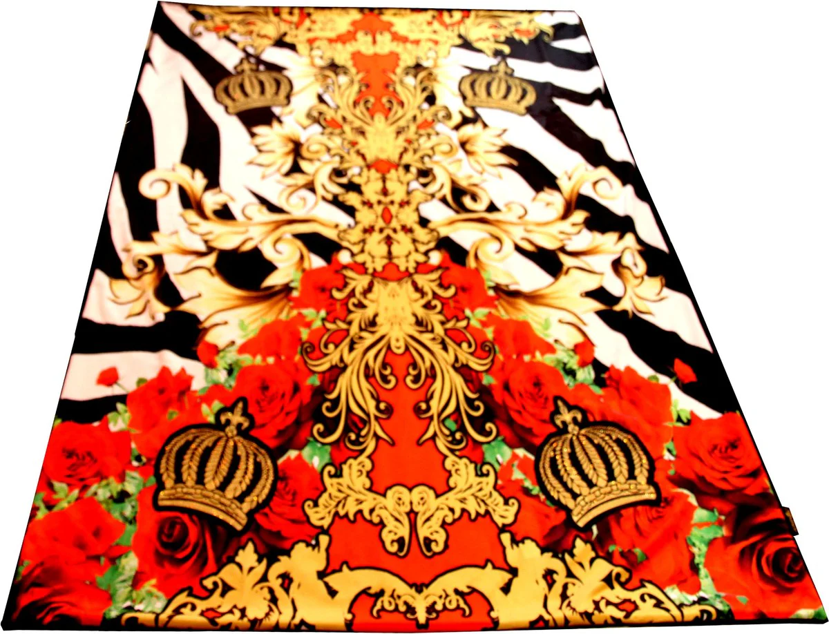 Luxury blanket Pompöös by Baroque Crowns & Roses by Harald Glööckler with glittering stones