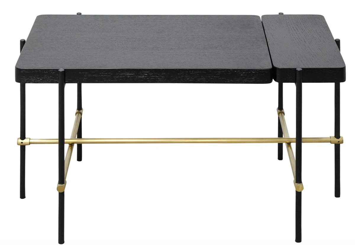 Luxury hotel coffee table black / gold 80 x 40 x H. 45 cm - Hotel Furniture