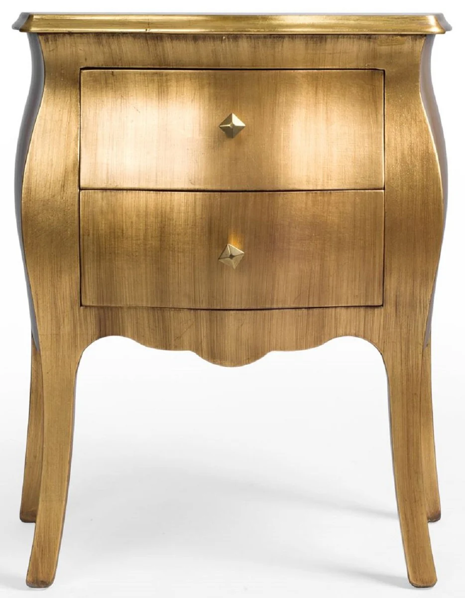 Luxury Baroque Nightstand with 2 Drawers Gold - Handmade Baroque Bedside Table - Baroque Bedroom Furniture - Luxury Furniture in Baroque Style - Baroque Furniture - Baroque Furnishings