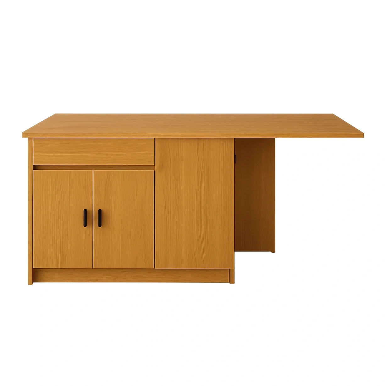 Kücheninsel, rechteckig, aus MDF, Eichenholzoptik, mit Schrank, Schublade und ausziehbarer Seitenwand, 140 x 80 x 75 cm, für den Hausgebrauch - z9GEbPzRFuHe