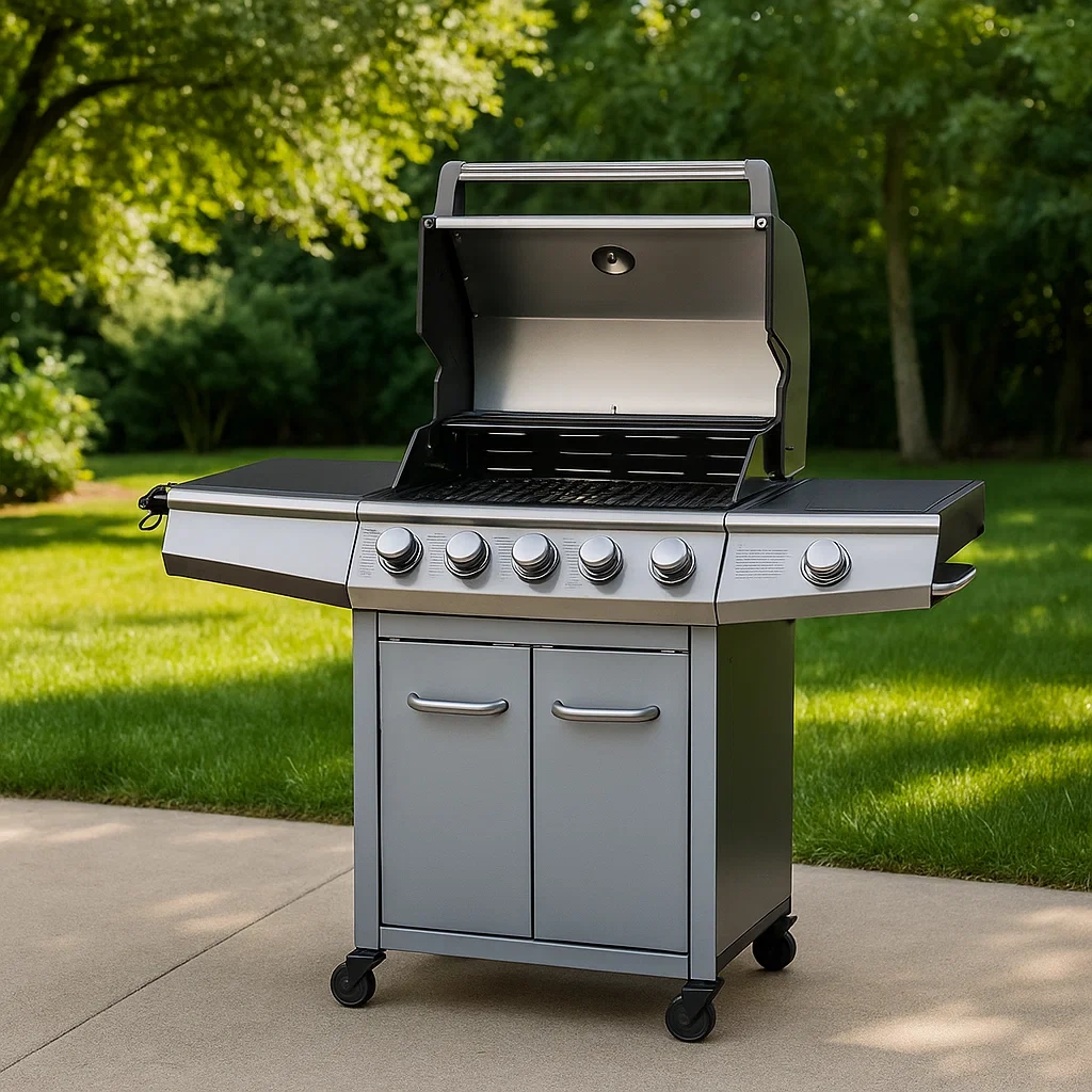 Grill - Schwarz - Edelstahl - Für den Außenbereich - 143 cm x 57 cm x 115 cm - 4fYXstlLYWh8