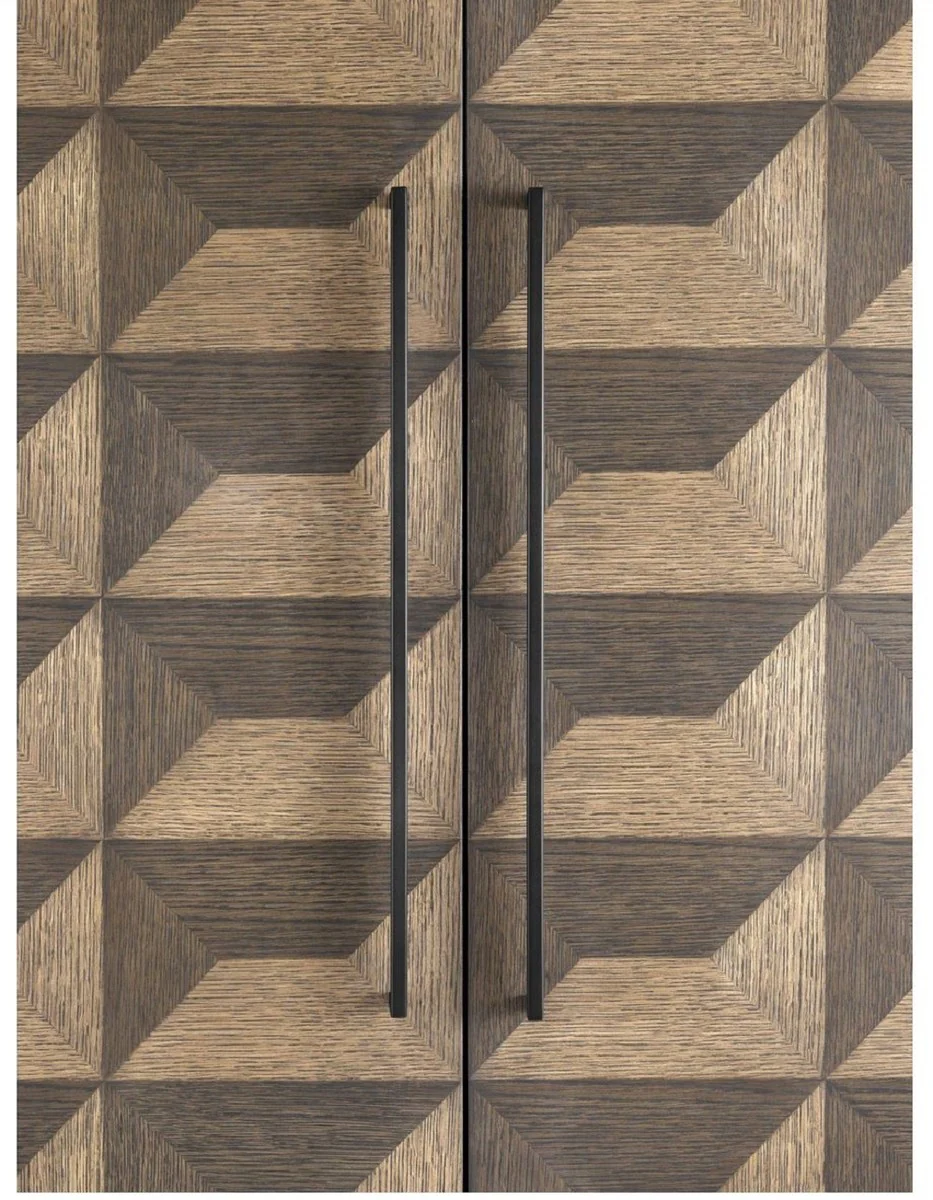 Luxury wine cabinet with 2 doors brown / dark brown / black 95 x 58 x H. 168.5 cm - bar furniture - luxury quality