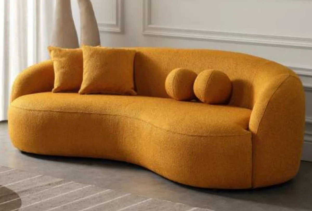 Luxury sofa orange 250 x 120 x H. 76 cm - Curved living room sofa - Hotel sofa - Living room furniture - Hotel furniture - Luxury furniture - Luxury furnishings - Living room furnishings