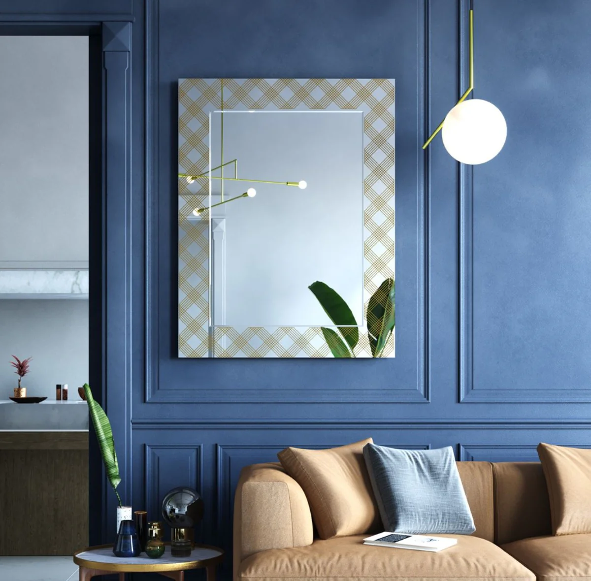 Baroque coffee table black 119 x 119 cm - antique furniture