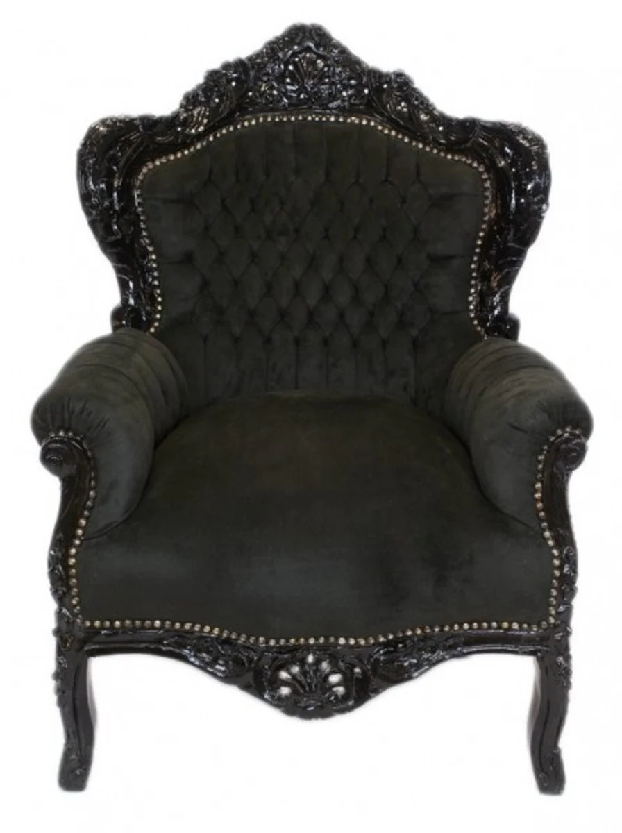 Baroque living room set King Black / Black - 2 sofa + 2 armchairs