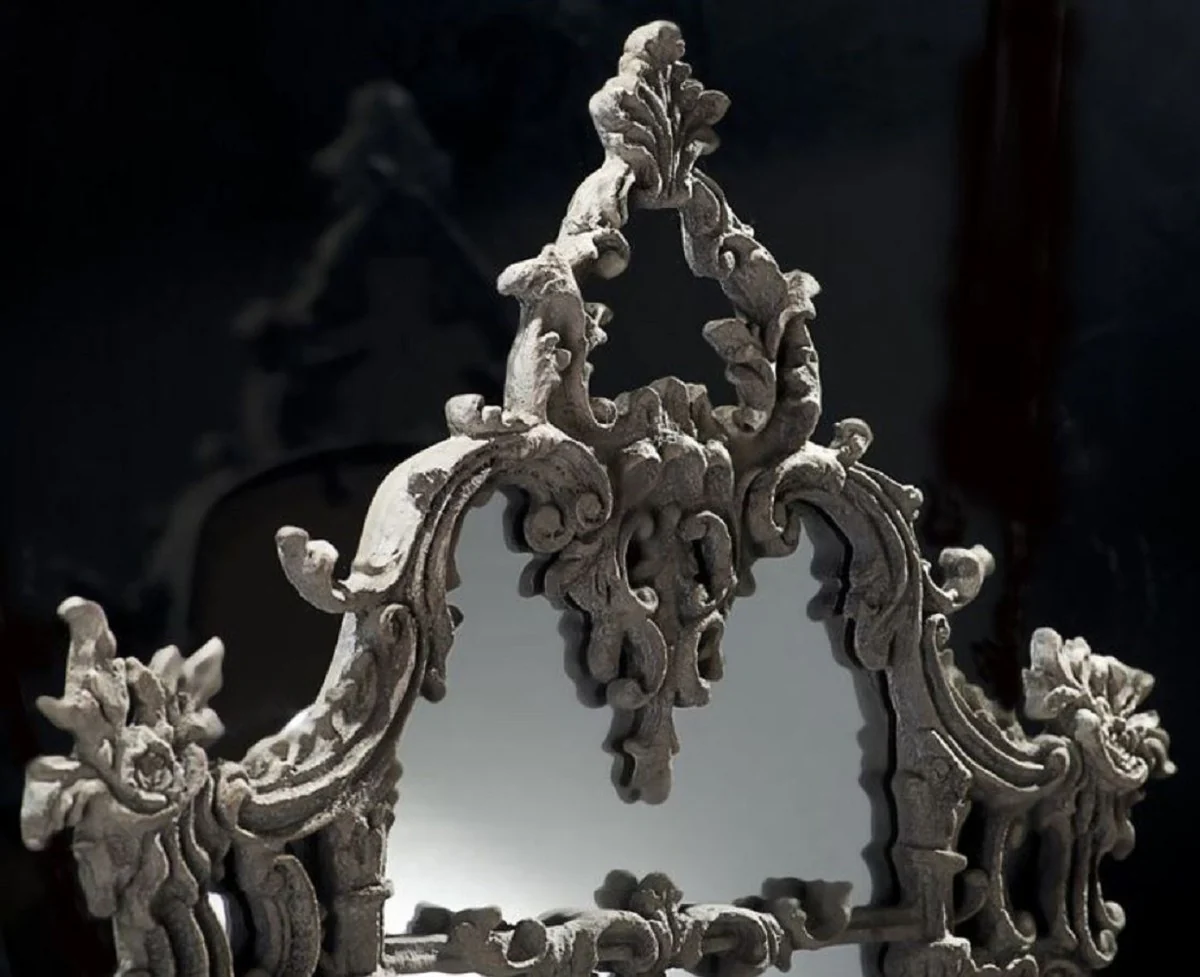 Baroque mirror gray - magnificent handmade wall mirror in baroque style - antique style wardrobe mirror - living room mirror - baroque furniture