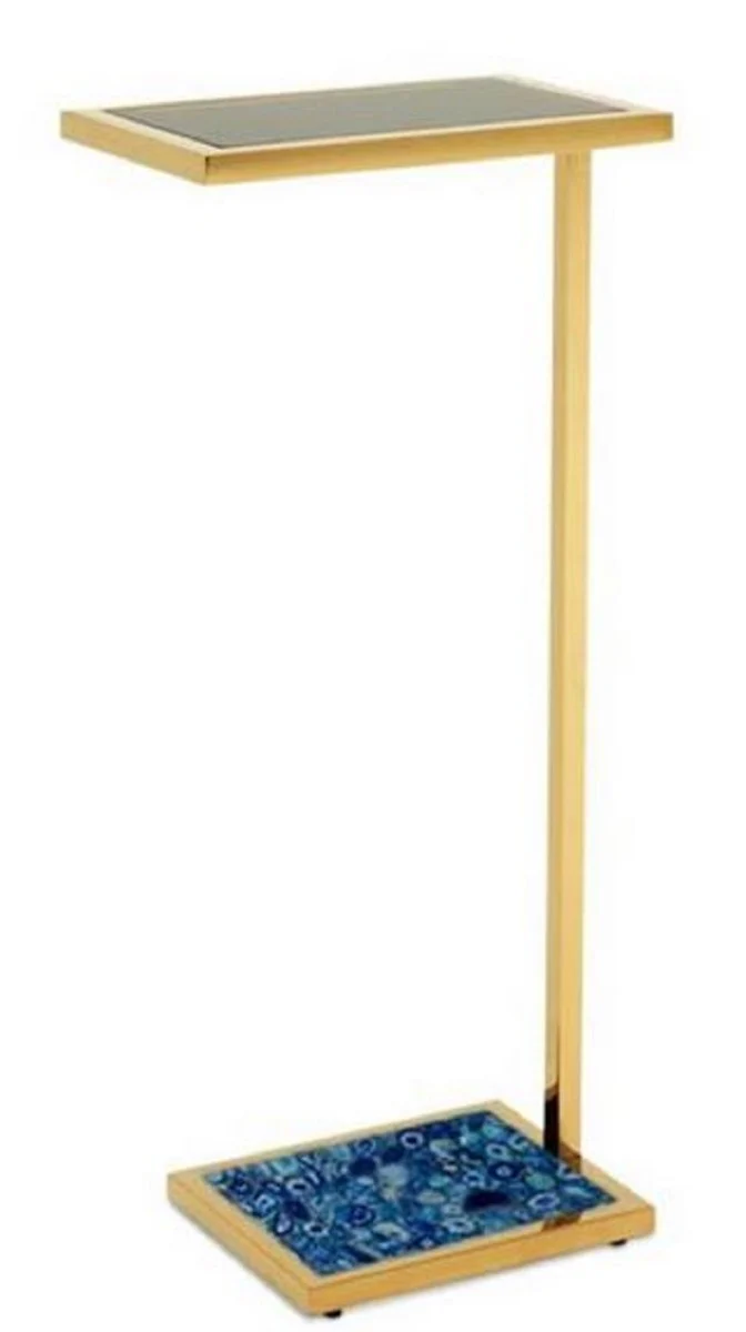 Luxury side table gold / black / blue 31 x 20 x H. 72 cm - designer furniture