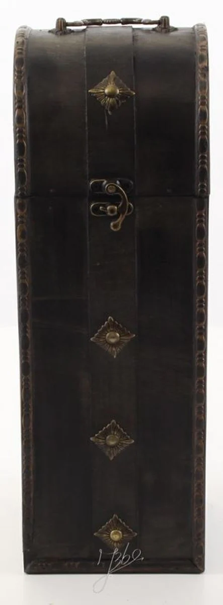 Art Deco wine case / wine box black 14.5 x 12.5 x H. 37 cm - wooden case